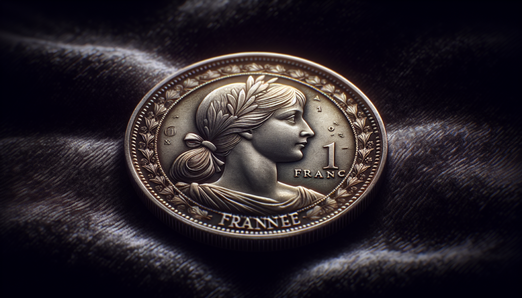 Monnaie en franc français du 20ème siècle : La Semeuse, 1 Franc, aspect métallique brillant.