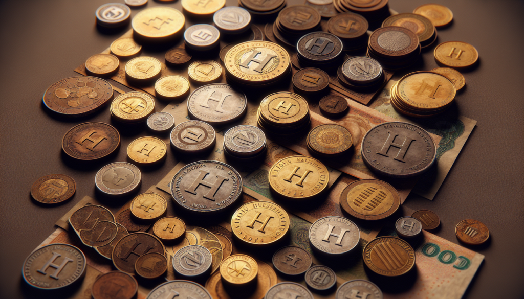 Monnaie en H - Assortiment varié de pièces et billets de pays débutant par H.