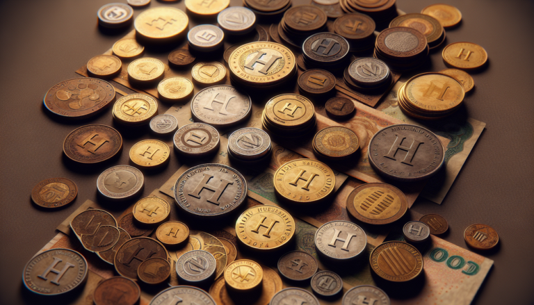 Monnaie en H - Assortiment varié de pièces et billets de pays débutant par H.