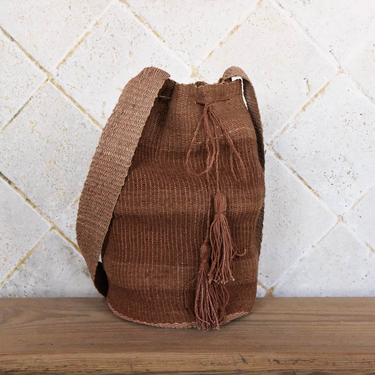 Sac bourse en cuir moka