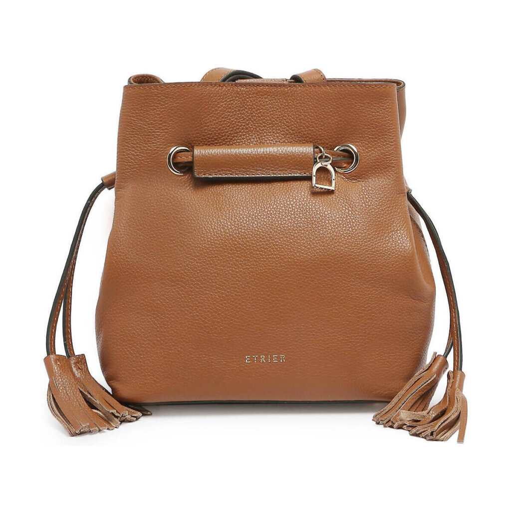 Sac bourse en cuir authentique avec cordon de serrage, idéal pour un look élégant et intemporel