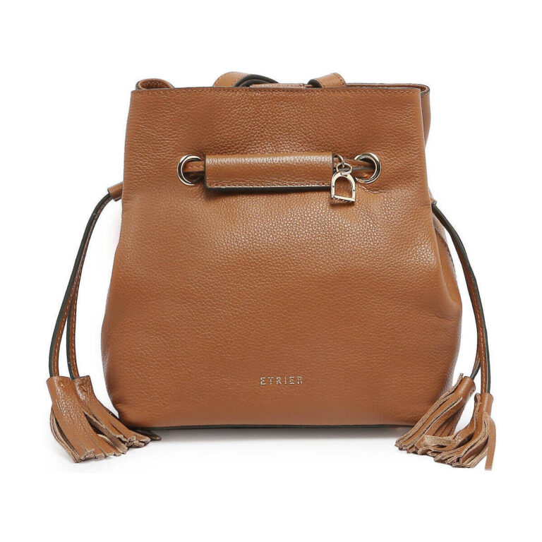 Sac bourse en cuir authentique avec cordon de serrage, idéal pour un look élégant et intemporel